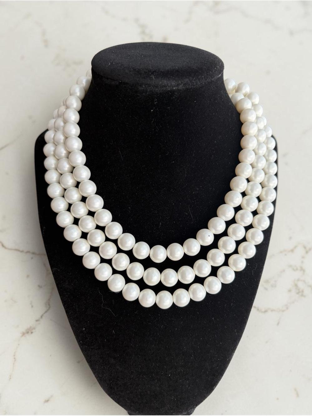 Vintage Multi‑Strand Faux Pearl Necklace